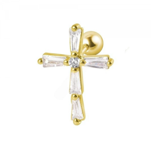 Piercing Microbell Reto Modelo 29 Aço PVD Gold